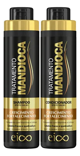 Eico Kit Tratamento Mandioca Shampoo 800ml + Condicionador 750ml | Crescimento + Fortalecimento. Oferta!